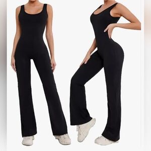 Women's one-piece jumpsuit bodycon with V-neck cutout for yoga and workouts 2026